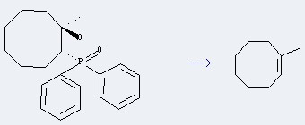 The 1-Methylcyclooctene could be obtained by the reactant of (trans-2-hydroxy-2-methylcyclooctyl)diphenylphosphine oxide